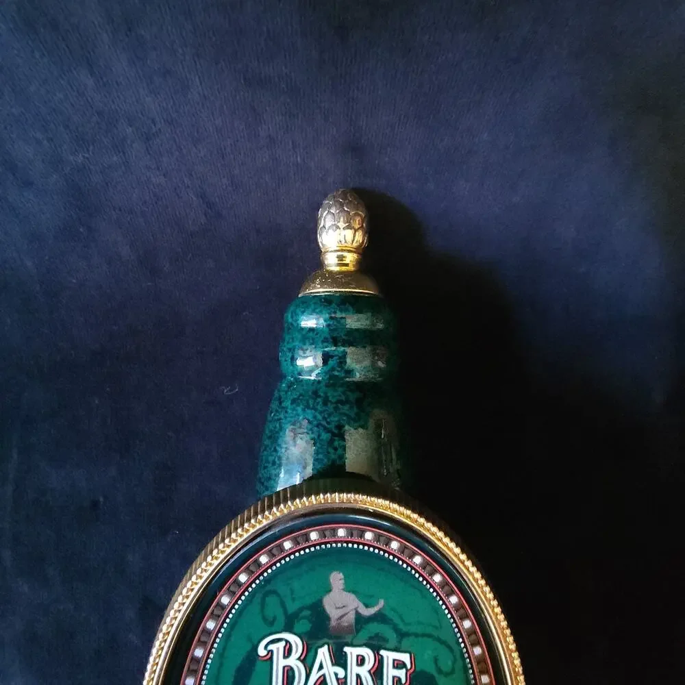 Rare Bare Knuckle Stout Home Bar Beer Tap Handle Anheuser Busch Green & Gold